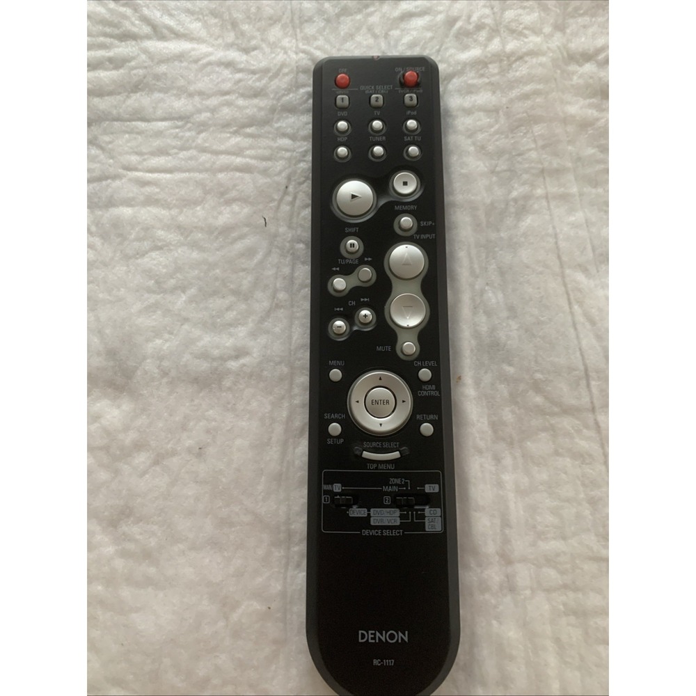 Genuine DENON RC-1117 Dual-Sided OEM Remote Control - Untested